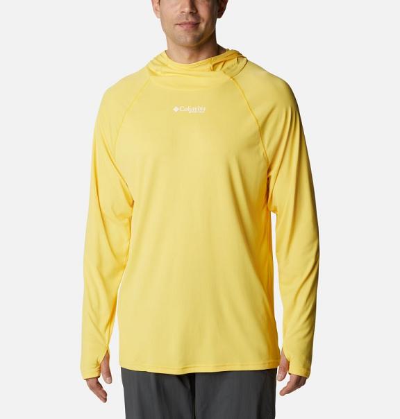 Columbia PFG Respool Hoodies Yellow For Men's NZ57642 New Zealand